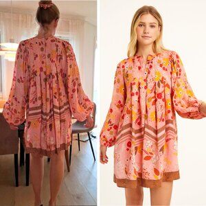 NWT byTimo Delicate Shift Dress Pink Embossed Floral